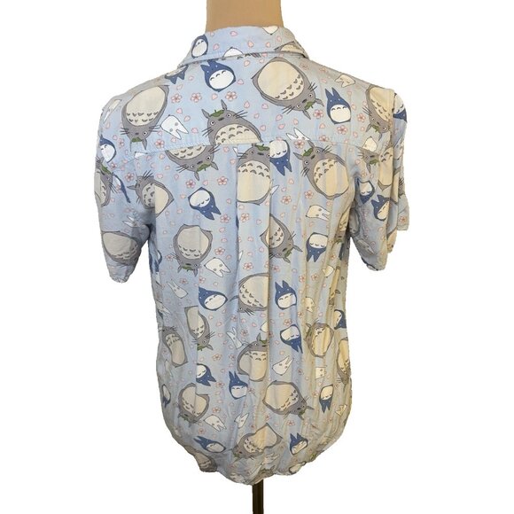 Hot Topic Studio Ghibli My Neighbor Totoro Light Blue Shirt Women's Size XS - Picture 3 of 7